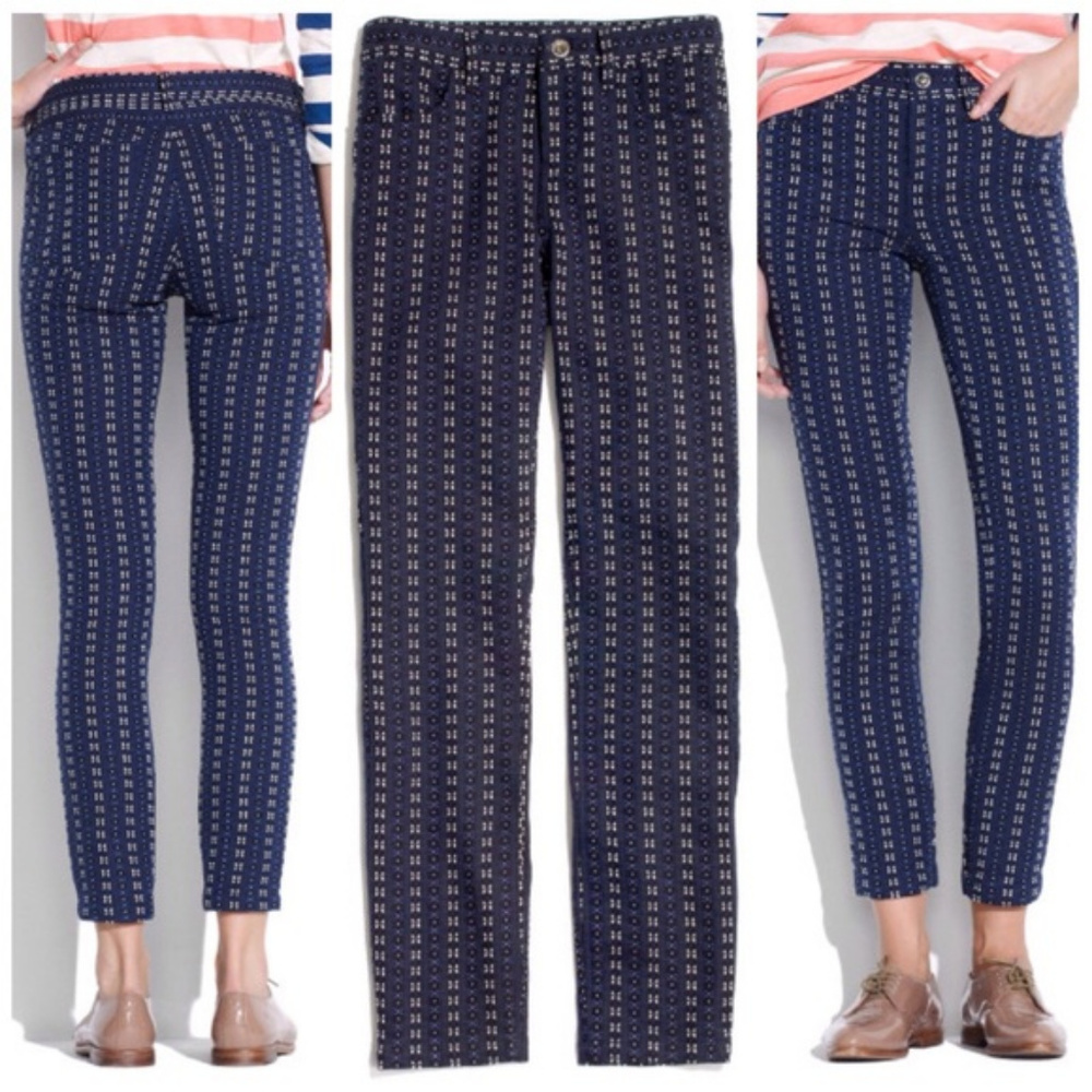 Madewell Skinny, Mid-Rise Striped Stitch Pant